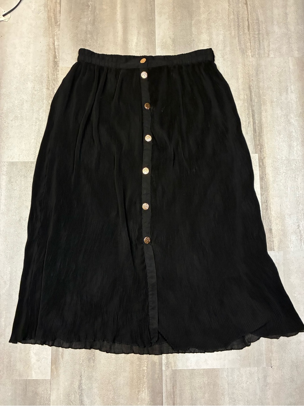 Fun & Flirt Black Button-Front Maxi Skirt - Picture 2 of 7
